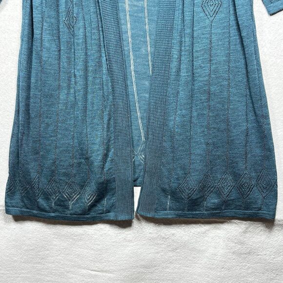 Catherines Cardigan Sweater Womens Size 1X Teal Knit Long Sleeve Open Front - Picture 4 of 10
